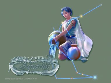 加贺谷穰 十二星座水瓶座唯美插画