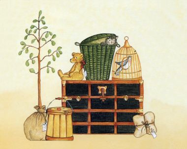 Ellen Stouffer Vintage Rural Household Items Watercolor Illustration