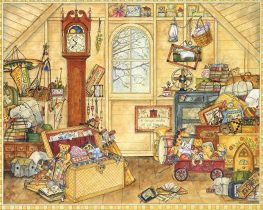 Ellen Stouffer American Vintage Attic Nostalgic Items Watercolor