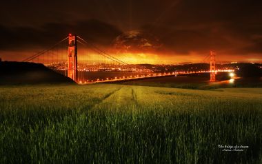 美国旧金山金门大桥超现实梦幻夜景