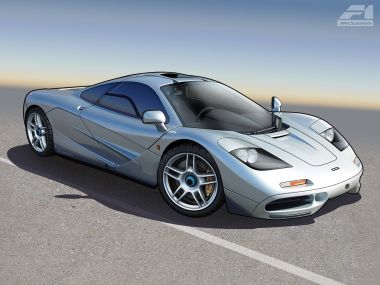 McLaren F1 Silver Supercar Vexel Art