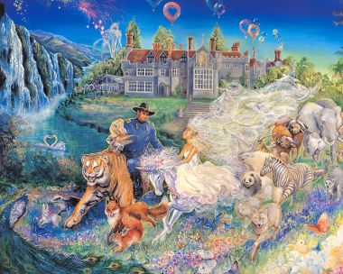 奇幻童话婚礼 独角兽与百兽相伴的梦幻庄园插画