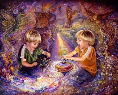 约瑟芬·沃尔 魔法陀螺 孩童奇幻幻想油画