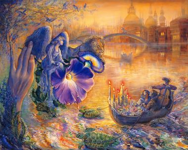 暮光天使 威尼斯水城奇幻幻想油画