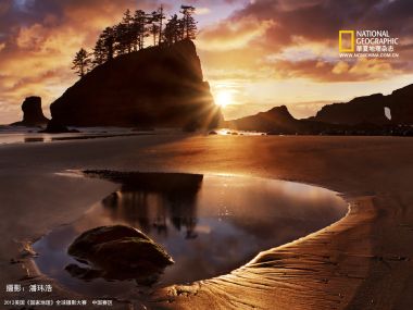 美国西海岸海滩日落 国家地理获奖风光摄影