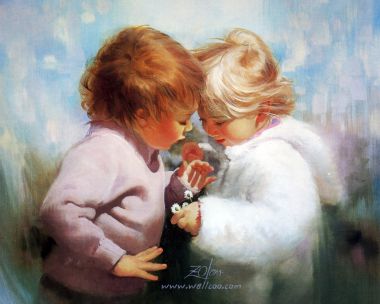 Donald Zolan Tiny Treasures Children Oil Painting