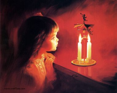 Donald Zolan Candlelight Magic Little Girl Oil Painting