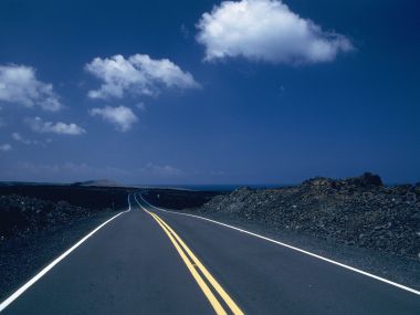 夏威夷火山熔岩旷野滨海公路风光