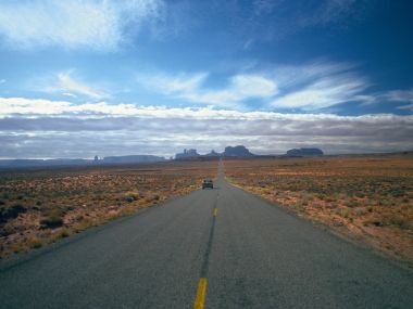 美国纪念碑谷荒漠公路风光