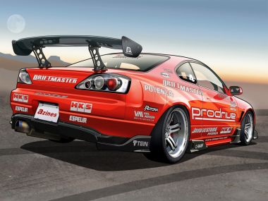 Nissan Silvia S15 漂移赛车矢量插画