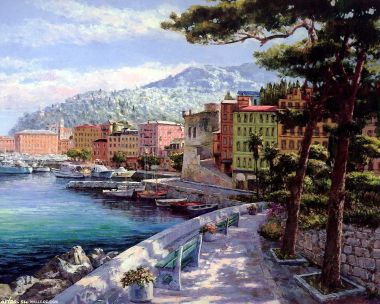 Santa Margherita Italy Coastal Town Landscape Oil Painting