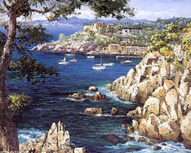 法国圣特罗佩地中海海岸风景油画