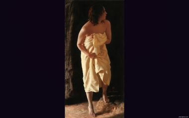 写实主义经典油画《浴女》