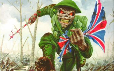 Derek Riggs 铁娘子乐队 Eddie 战争主题重金属专辑插画