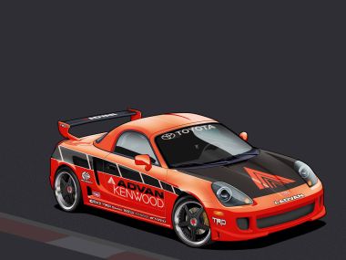 丰田 MR2 改装赛车矢量插画