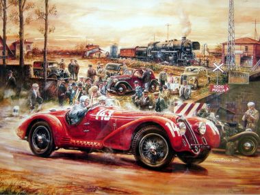 Vaclav Zapadlik 复古油画 千英里耐力赛经典赛车竞速场景