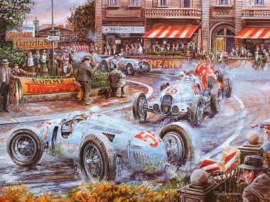 Vaclav Zapadlik 复古赛车街道竞速主题油画