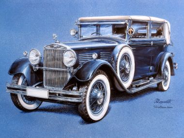 Vaclav Zapadlik 经典福特复古老爷车手绘插画