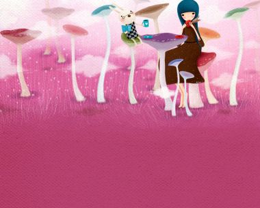 Echi Dreamy Mushroom Forest Afternoon Tea Illustration