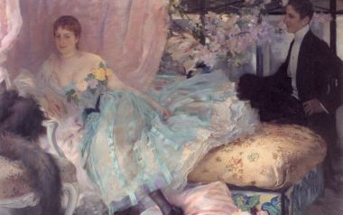 Henri Lucien Doucet The Eager Suitor Oil Painting