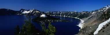 美国火山口湖国家公园全景自然风光