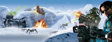 Unreal Tournament Snow Mountain Battle Dual Screen Wallpaper