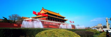 Beijing Tiananmen Gate Scenery Under Clear Blue Sky