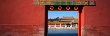 Beijing Forbidden City Red Wall Gate View Ancient Palace Landscape