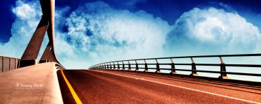 Surreal Cg Art Bridge Road Leading To Fantasy Cloudscape