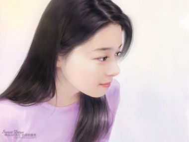 陈淑芬 甜美长发少女侧颜插画 平凡自选插画集Sweet Days