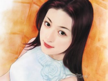 陈淑芬 Sweet Days 系列 甜美微笑少女水彩人像插画