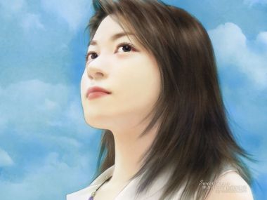 陈淑芬 仰望蓝天的少女 经典言情插画