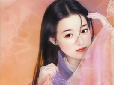 陈淑芬甜美时光系列 古风温婉东方少女插画