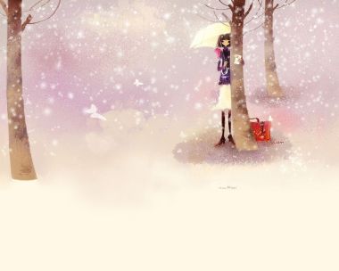 Mizzi Girl In Snow Illustration