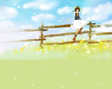 Mizzi 治愈系少女与蒲公英插画