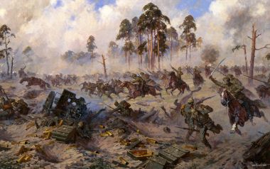 War Art 19 By Averyanov Alexander Cavalry Charge Battle Painting