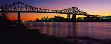 Montreal Jacques Cartier Bridge Sunset City Panorama