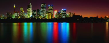 Sydney Australia Cbd Night Skyline Panorama