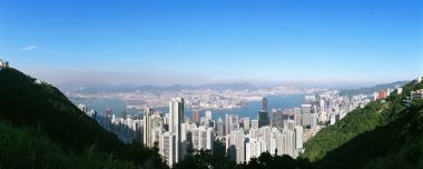 Hong Kong Victoria Harbor Panorama From Victoria Peak