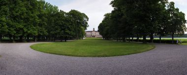 Nordic Classical Palace Tree Lined Garden Panoramic View