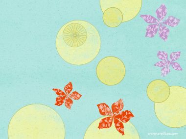 Abstract Floral And Circles Pastel Background
