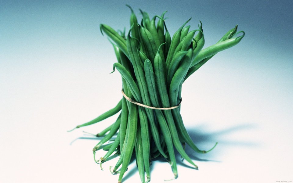 Bundle of green beans, close-up