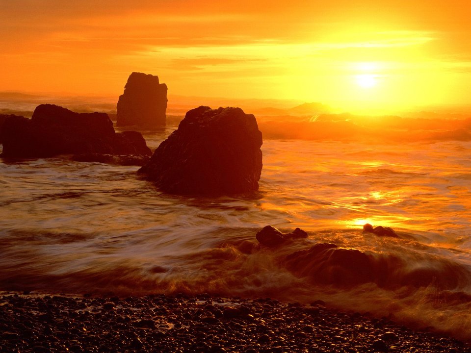Crescent Beach At Sunset Ecola State Park Oregon