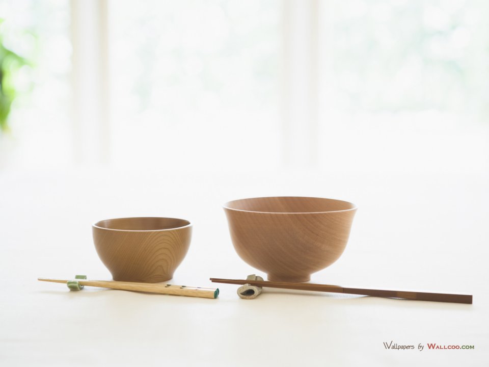 日式简约原木餐具静物