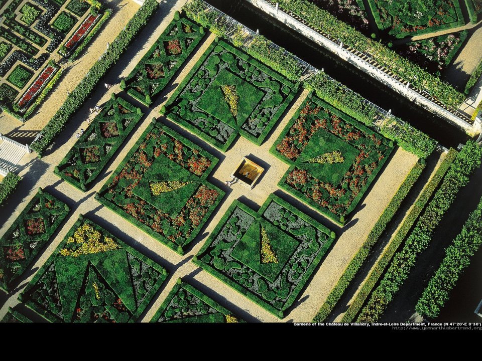 Gardens of the Chateau de Villandry, Indre-et-Loire Department, France
