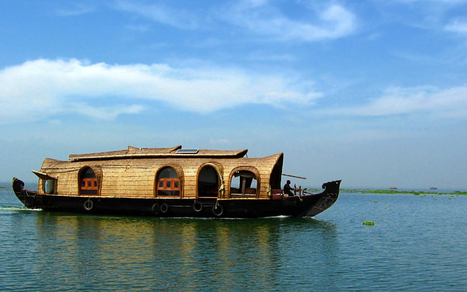 Houseboat on the Kumarakom Backwaters, Karala,India