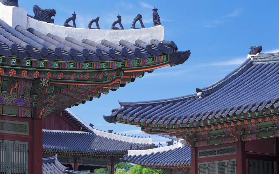 Palace Rooftops in Gyeongbokgung, Korea