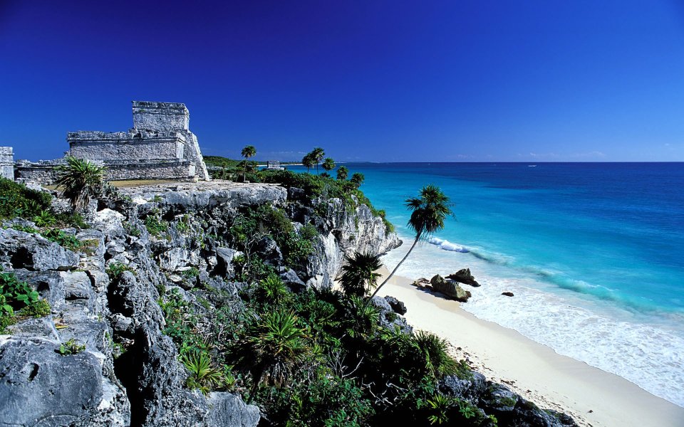 Tulum, Mayan archaeological site of El Castillo, in Quintana Roo.Mexico