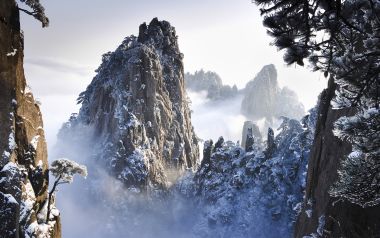 Huangshan Mountains In Winter In Anhui China