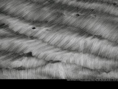 Power lines in a field near Idaho Falls, Idaho, United States